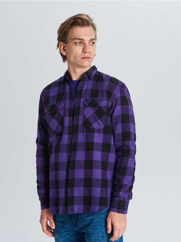 Check shirt - purple - WE365-44X - CROPP