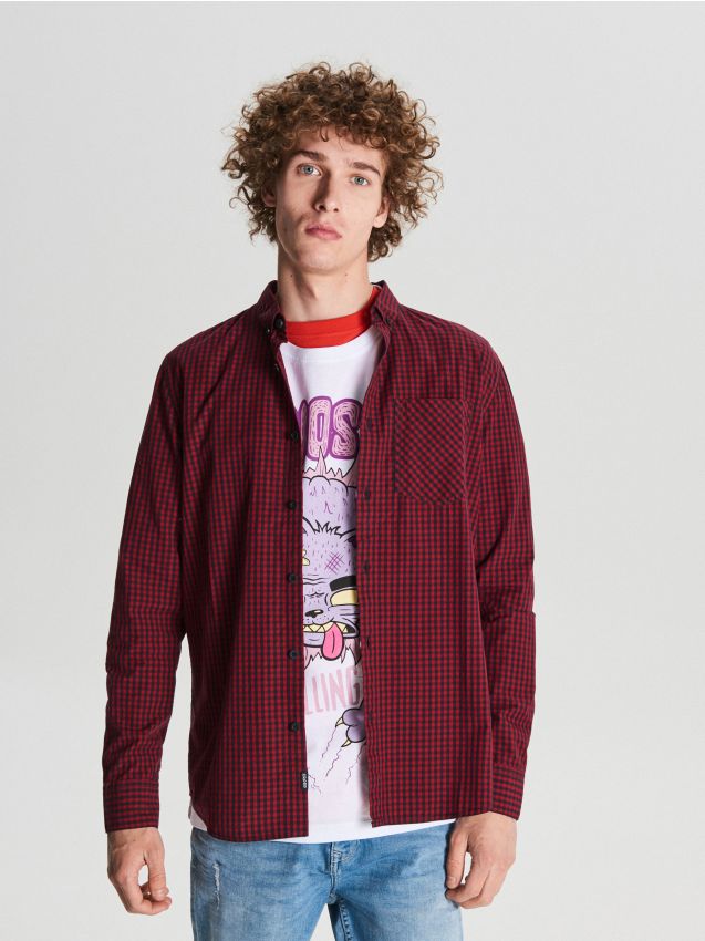 Fine checked shirt - brown - WF525-83X - CROPP