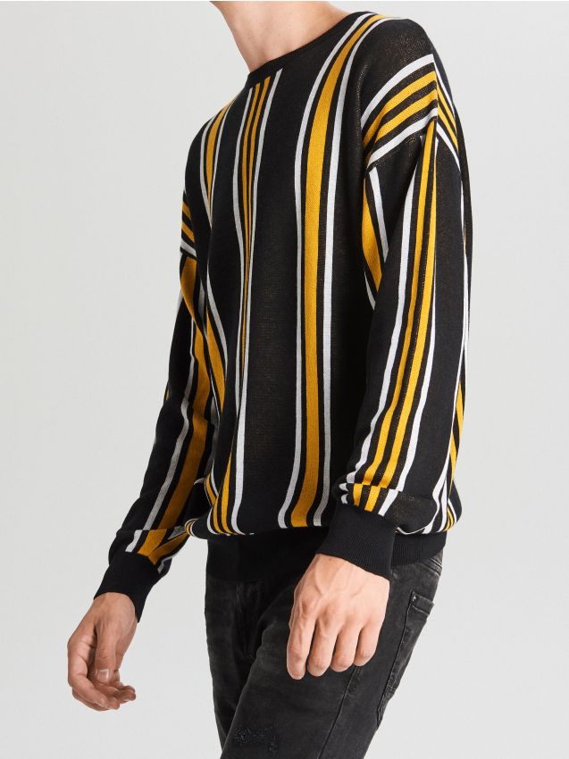 Sweter w paski - pomarańczowy - WG366-22X - CROPP