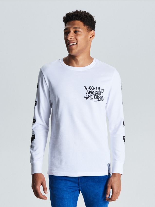 T-shirt with print on the back - white - WH162-00X - CROPP