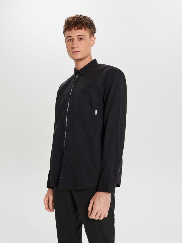 Cămașă cu bandă decorativă - negru - WI218-99X - CROPP