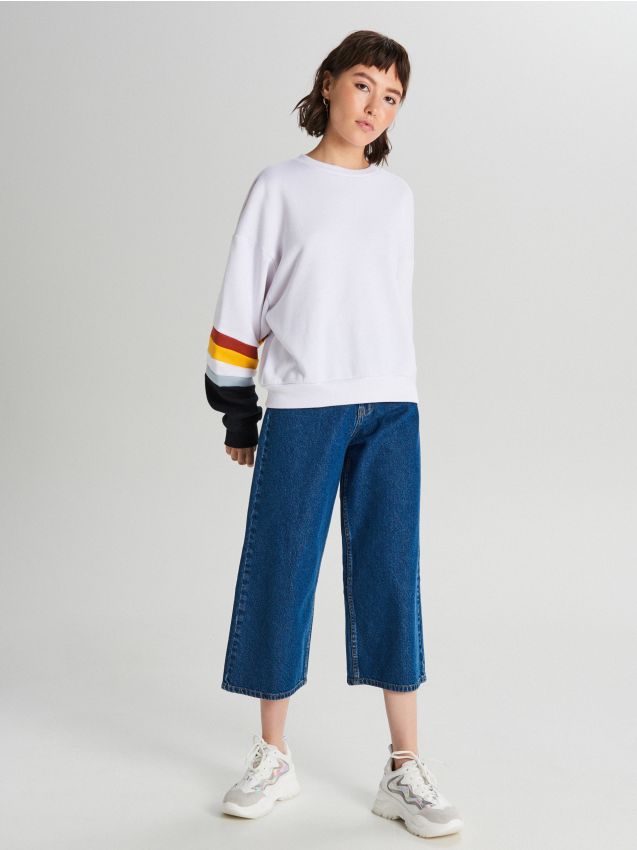 Culotte denim trousers - blue - WI363-55J - CROPP