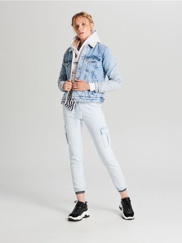 LADIES` JEANS TROUSERS - blue - WI377-05J - CROPP