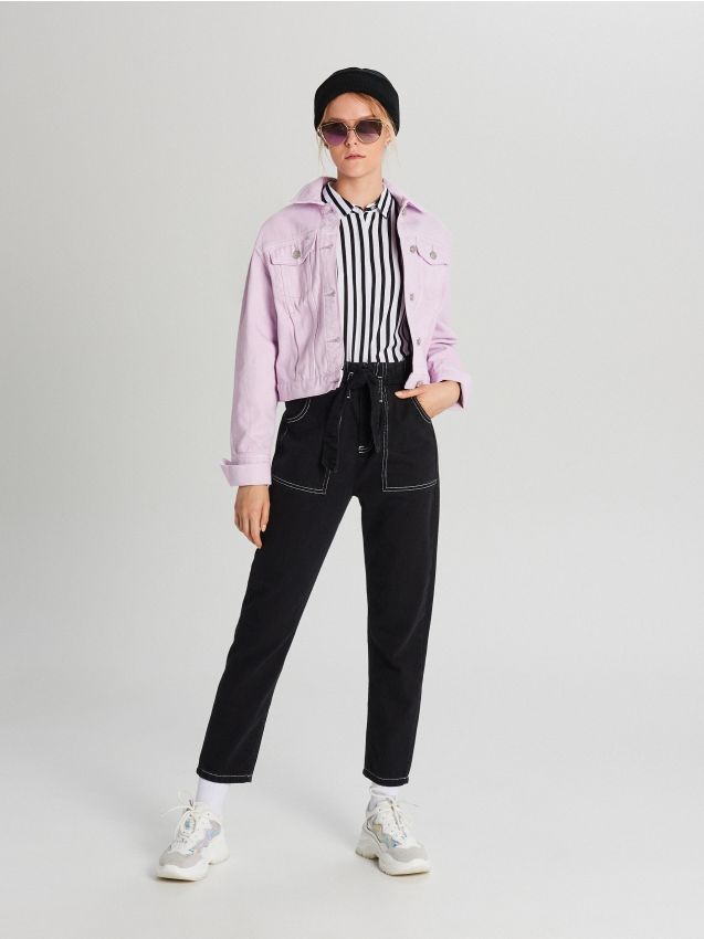 LADIES` JEANS TROUSERS - black - WI381-99J - CROPP