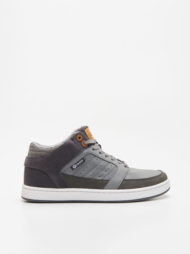 Eco leather sneakers - grey - WN936-90X - CROPP