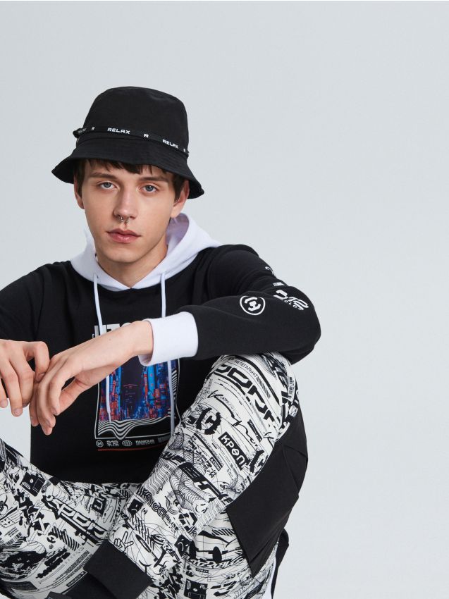 Blouse with print - black - WQ525-99X - CROPP