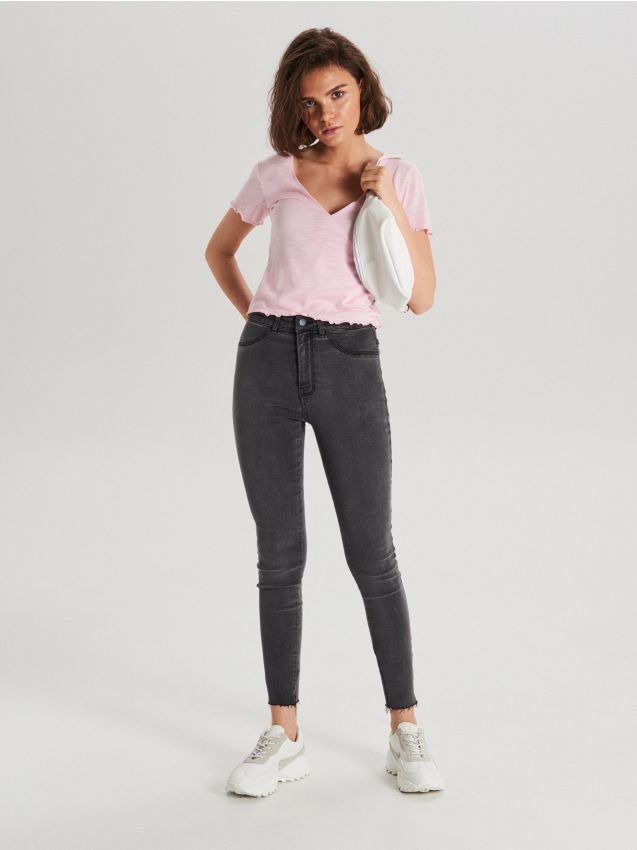 High waist jeans - grey - WT523-09J - CROPP