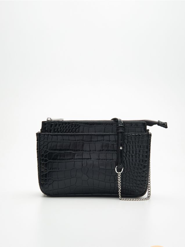 Small handbag with chain strap - grey - WX250-90X - CROPP