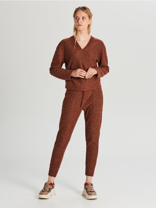 Joggeri din tricot - maro - WY139-88X - CROPP