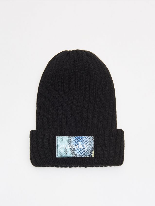 Căciulă cu model țesut gros - negru - WY412-99X - CROPP