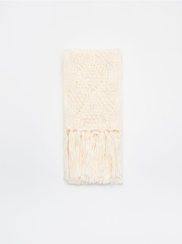 Fular din amestec de lână - fildeș - WZ845-01X - CROPP