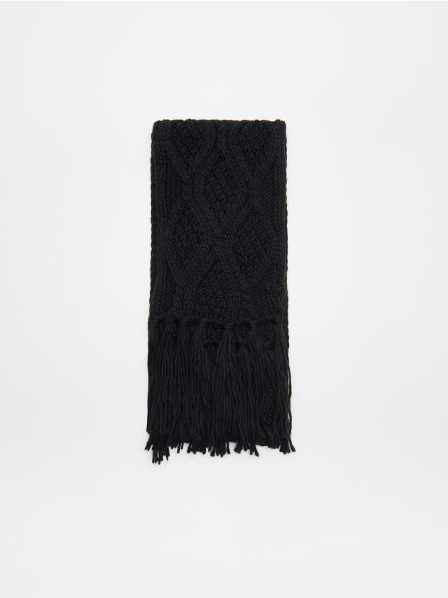 Fular din amestec de lână - negru - WZ845-99X - CROPP