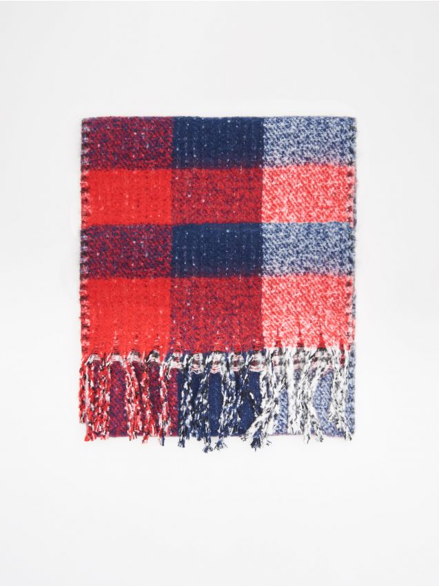 Fular în carouri - roșu - WZ860-33X - CROPP