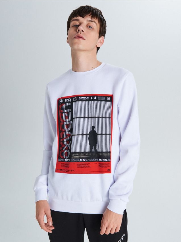 Blouse with print - white - XA585-00X - CROPP