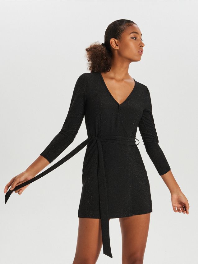 Salopetă scurtă cu fir lucios și decolteu petrecut - GRI - XE050-90X - CROPP