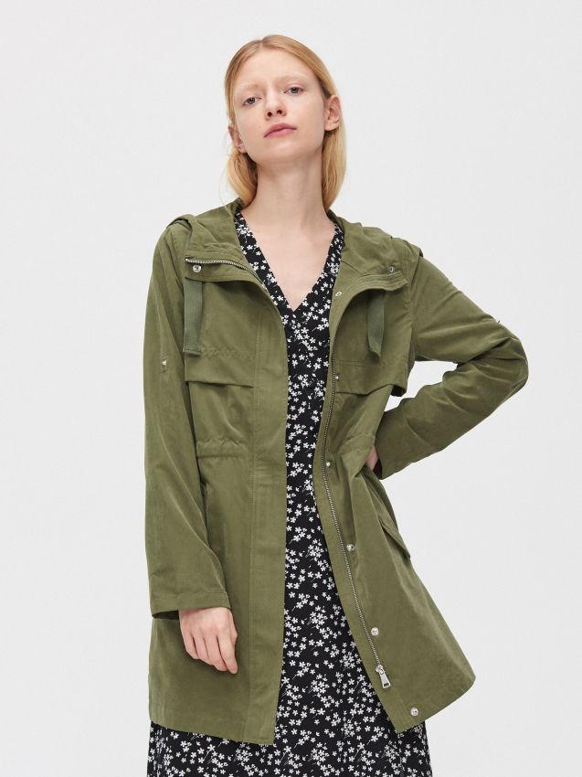 Parka subțire cu glugă - verde - XL560-78X - CROPP
