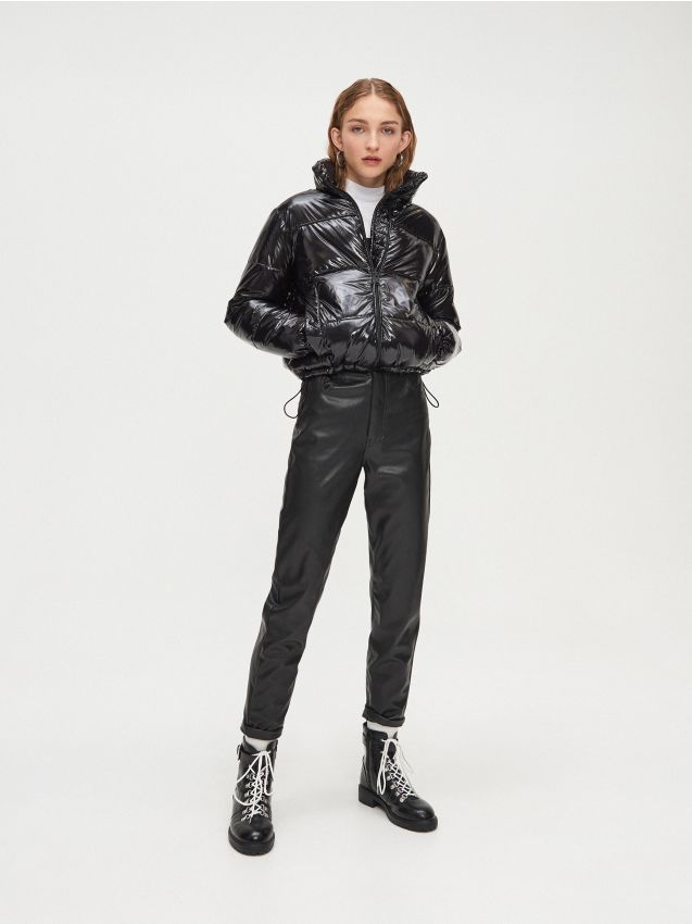 High shine down-filled jacket - black - XL603-99X - CROPP