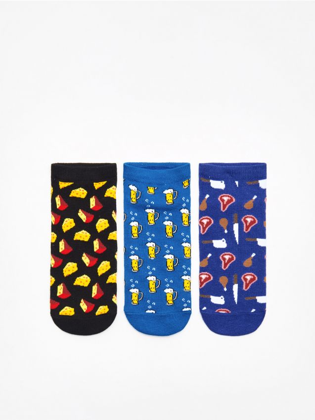 3 pack șosete scurte - albastru - XM340-55X - CROPP