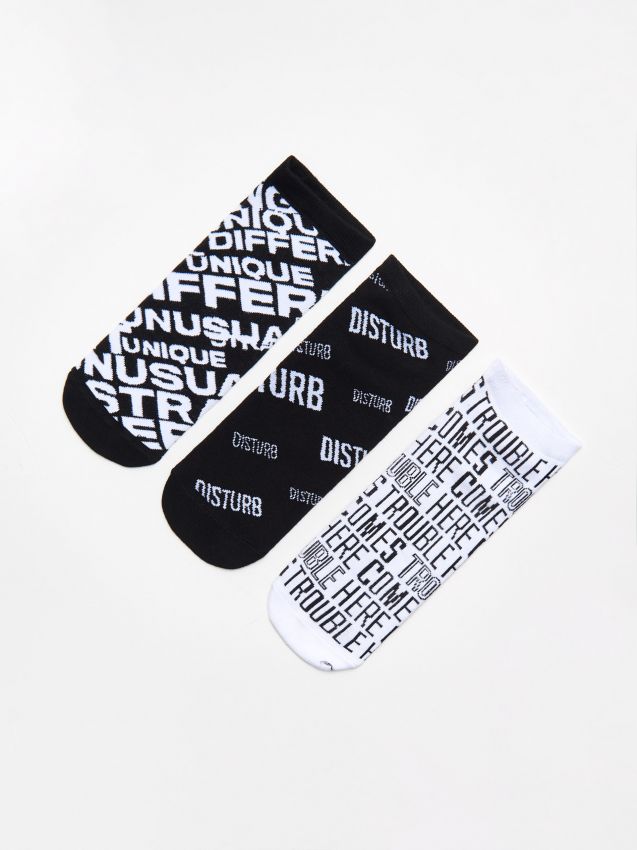 Low cut socks 3 pack - black - XM341-99X - CROPP