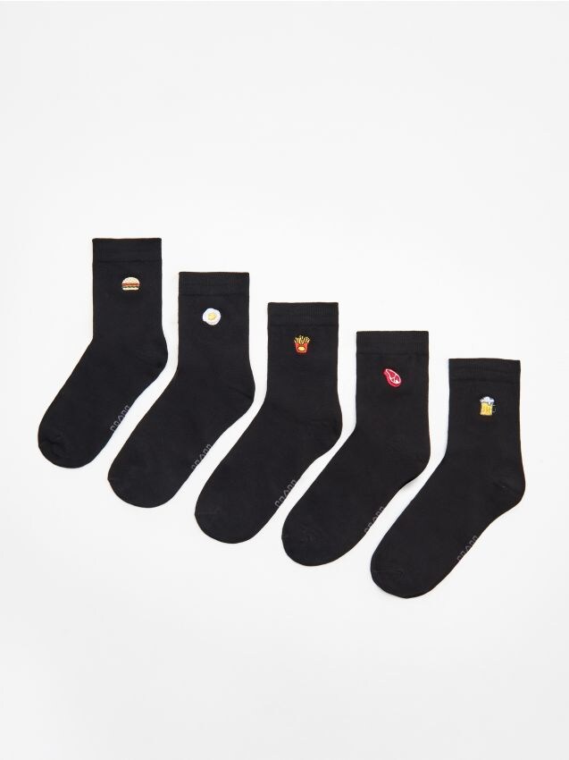 Pack of 5 pairs of socks - black - XM350-99M - CROPP