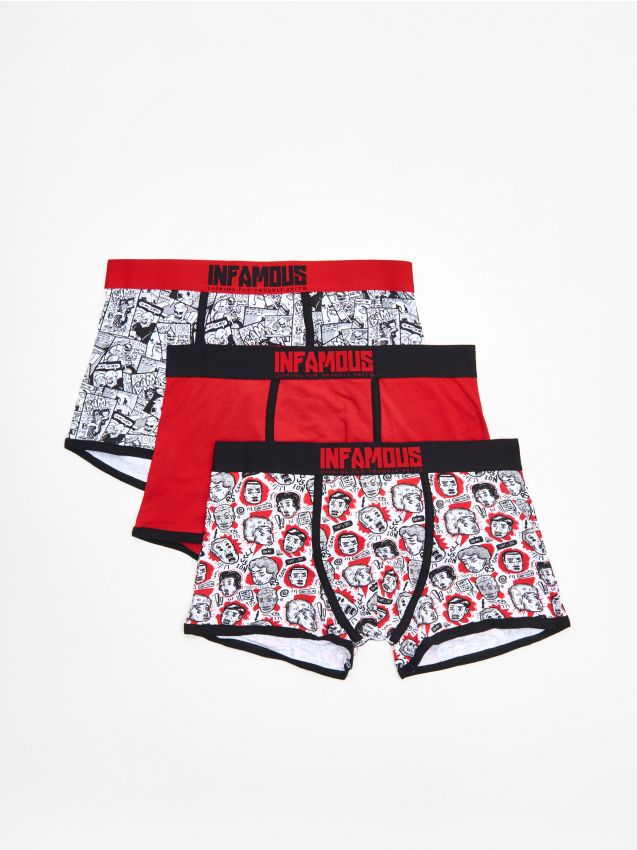 3 pack boxeri - roșu - XM368-33X - CROPP