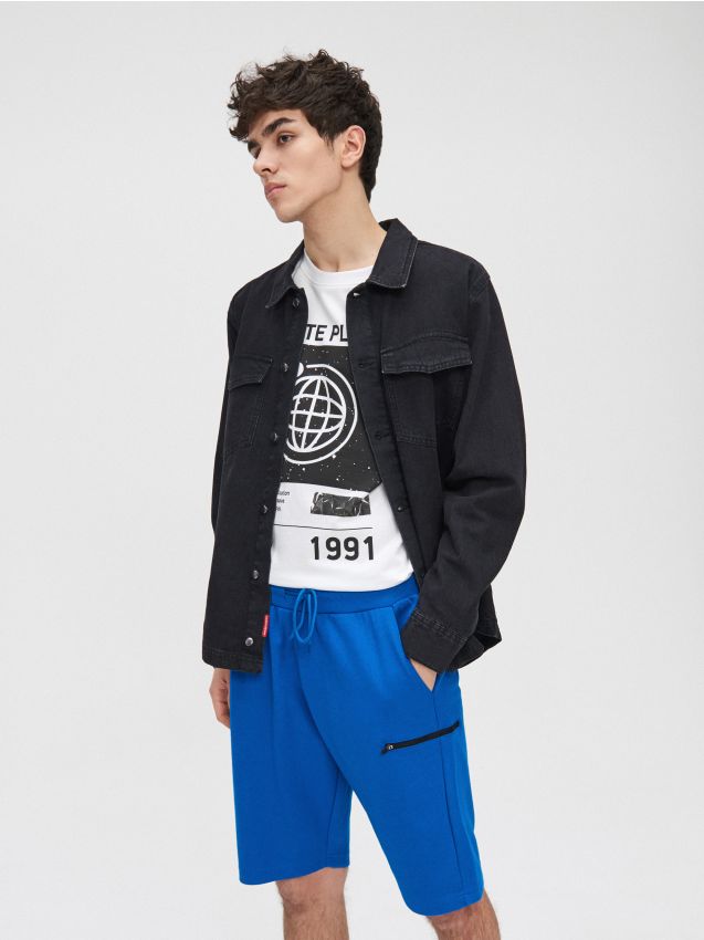 Szorty dresowe basic - turkusowy - XN705-56X - CROPP