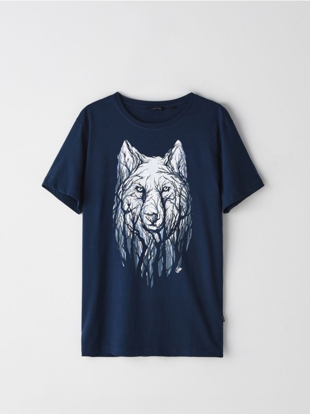 Tricou pentru bărbați - bleumarin - XP569-59X - CROPP