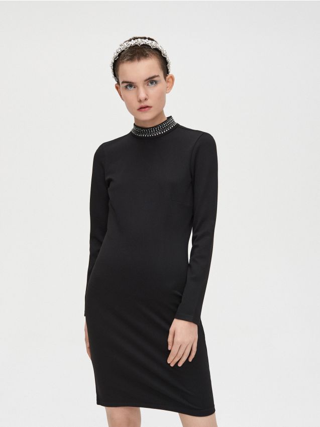 Rochie cu decolteu la spate - negru - XQ371-99X - CROPP