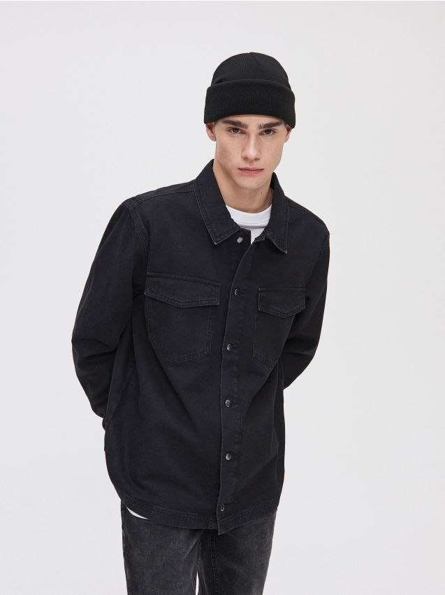 Cămașă din bumbac  - negru - XR131-99X - CROPP