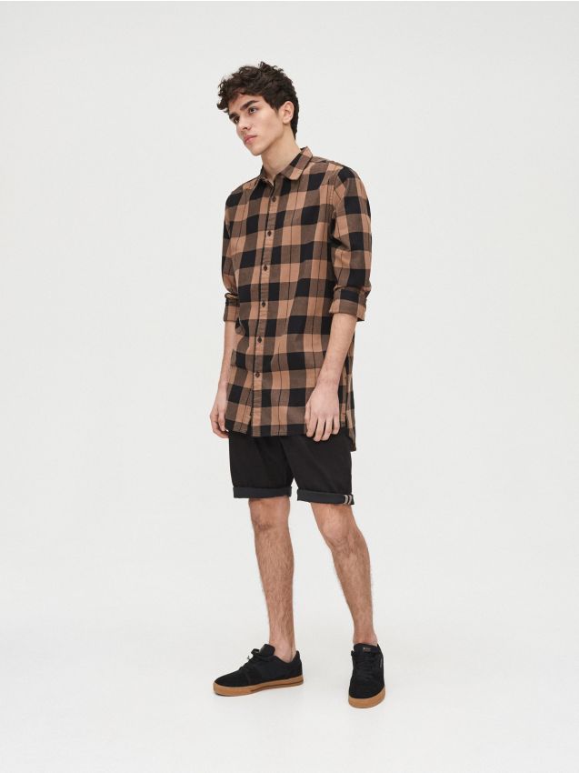 Pantaloni scurți uni  - negru - XT203-99X - CROPP