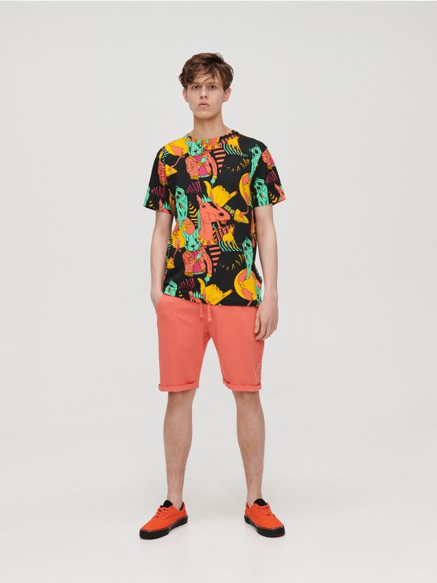 Bawełniane szorty  - pomarańczowy - XT411-32X - CROPP