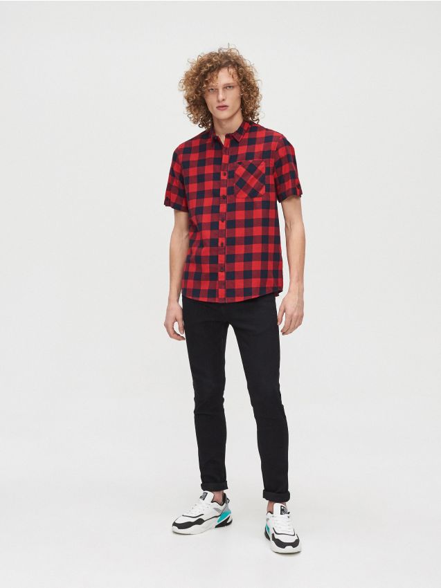 Cămașă Cu Mâneci Scurte - roșu - XT951-33X - CROPP