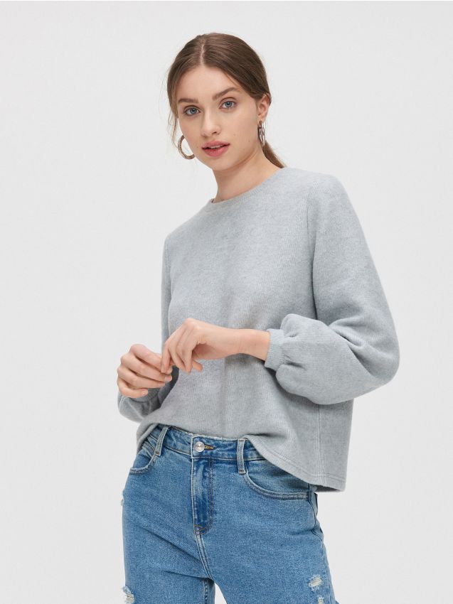 Pulover basic moale - GRI - XW096-09M - CROPP