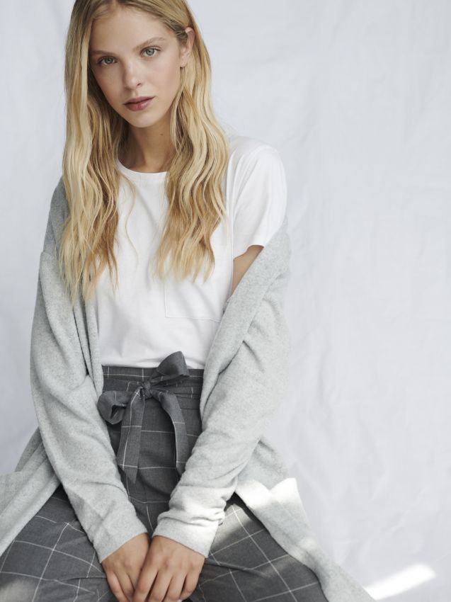 Cardigan cu buzunare - GRI - XW098-09M - CROPP