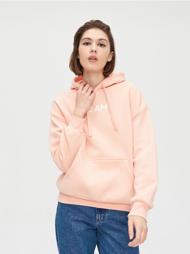 Basic hoodie - pink - XW109-03X - CROPP