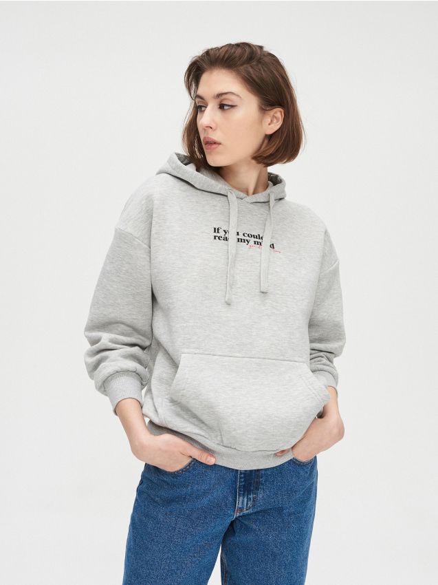 Basic hoodie - grey - XW109-09M - CROPP