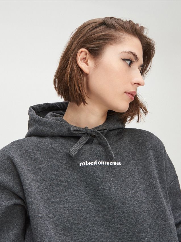 Basic hoodie - grey - XW109-90M - CROPP