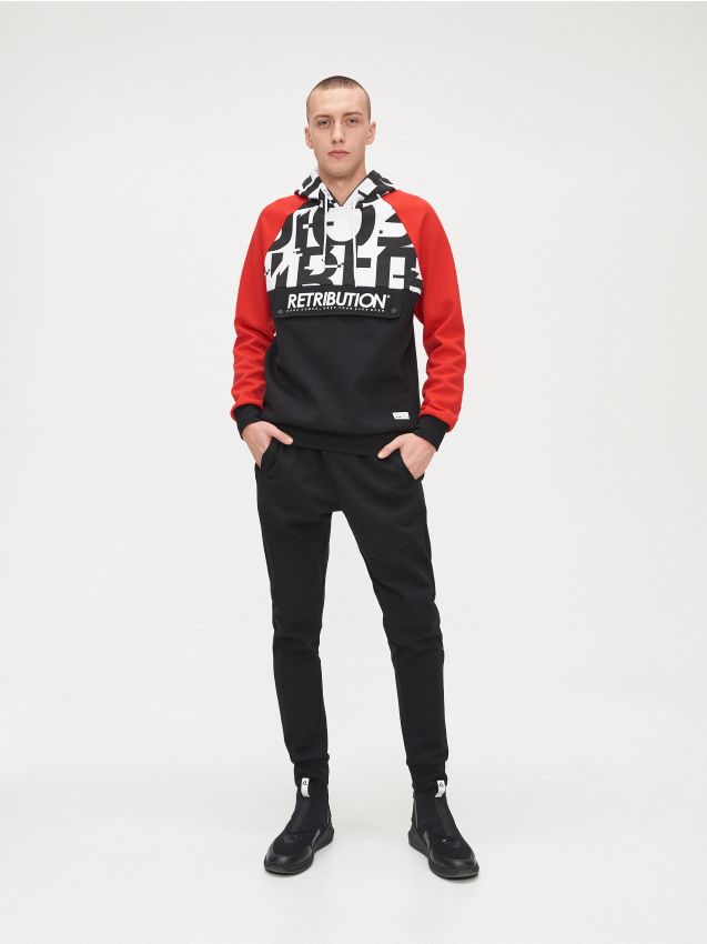 Bluză cu imprimeu contrastant - roșu - XW448-33X - CROPP