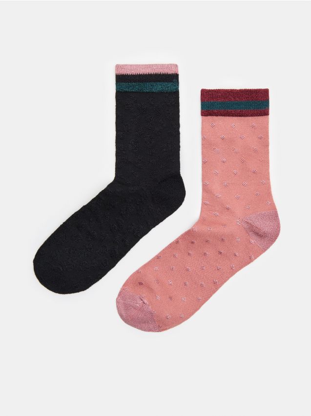 Set 2 perechi de ciorapi - negru - XW937-99X - CROPP