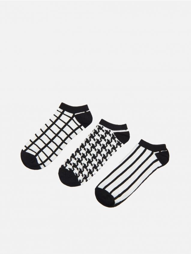 Set de 3 perechi de șosete scurte - alb - XW957-00X - CROPP