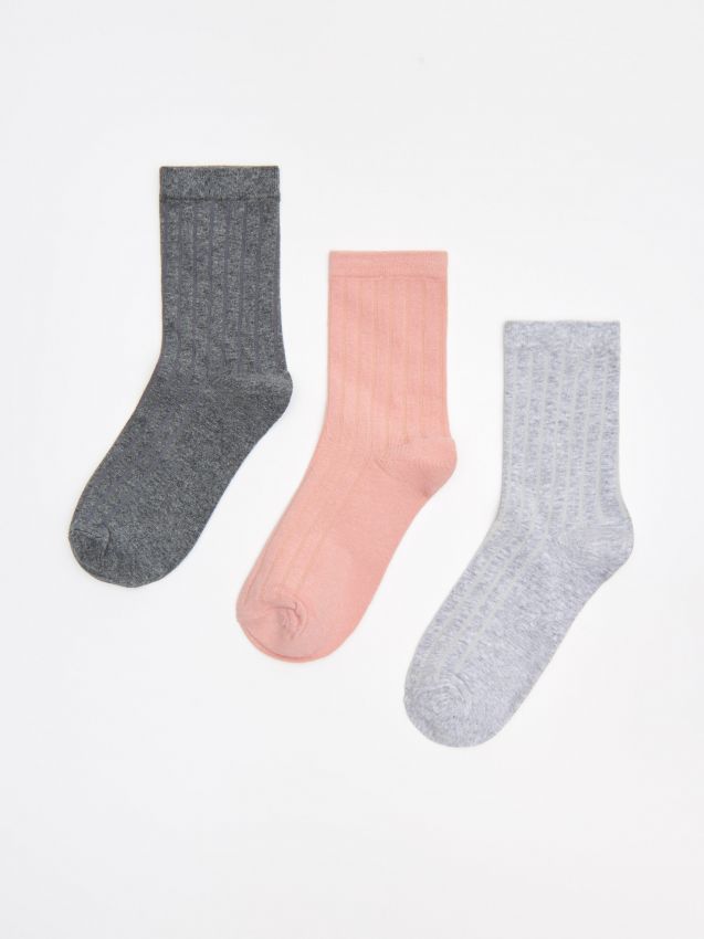 Set de 3 perechi de șosete lungi - GRI - XW963-09M - CROPP