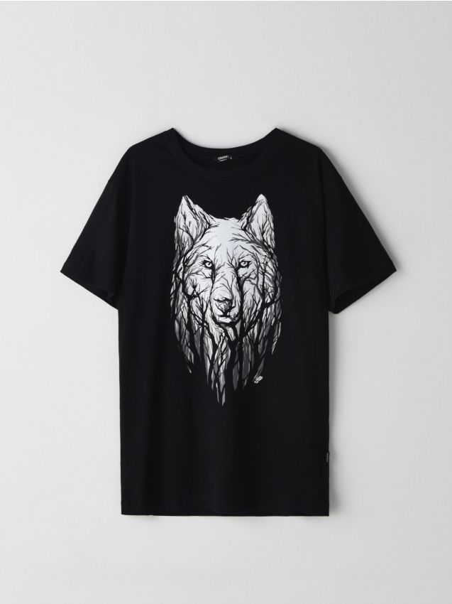 Vīriešu T-krekls - melns - XZ423-99X - CROPP