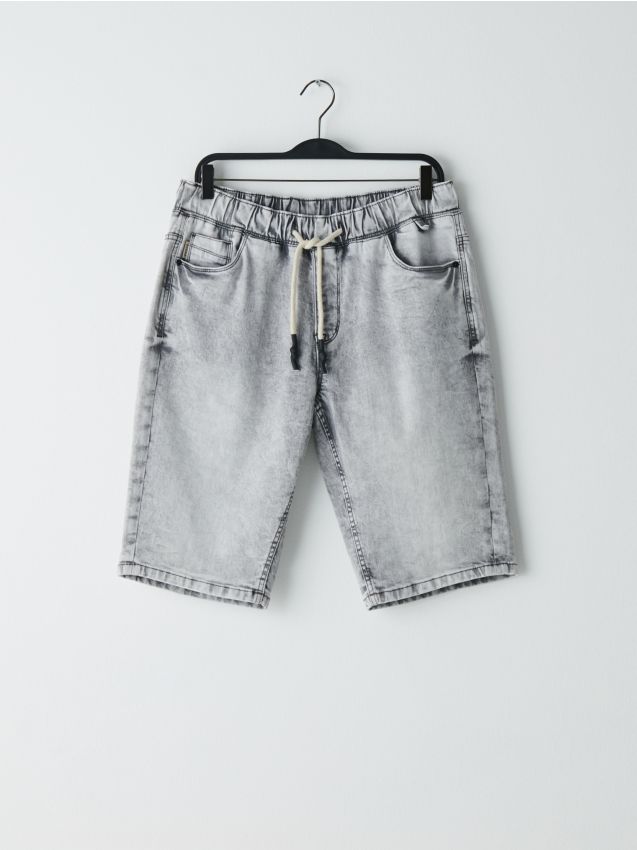 Pantaloni scurți jogger, din denim - GRI - YB156-09J - CROPP