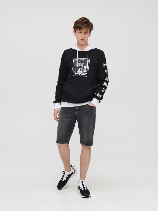 Pantaloni scurți din denim  - GRI - YB167-90J - CROPP