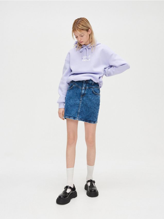 Sweatshirt with print - purple - YC567-04X - CROPP