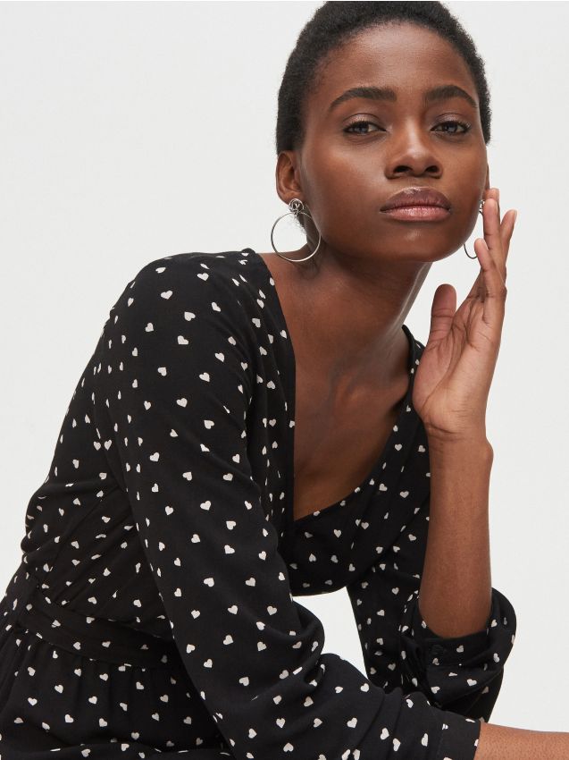 Rochie petrecută, din viscoză - negru - YD418-99M - CROPP