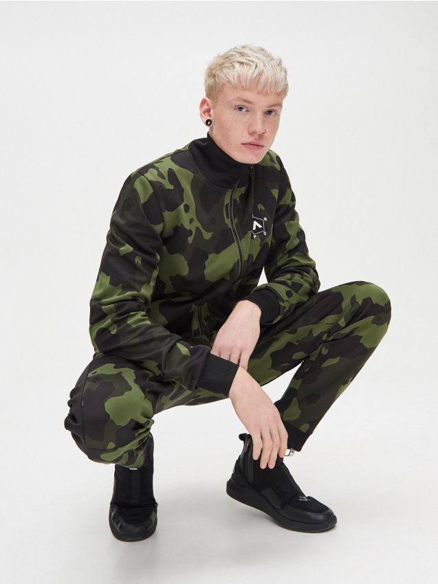 Pantaloni jogger cu imprimeu  - verde - YD503-87X - CROPP