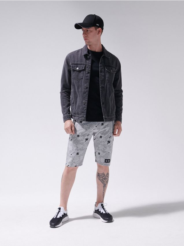 Pantaloni scurți cu imprimeu - GRI - YD532-90M - CROPP