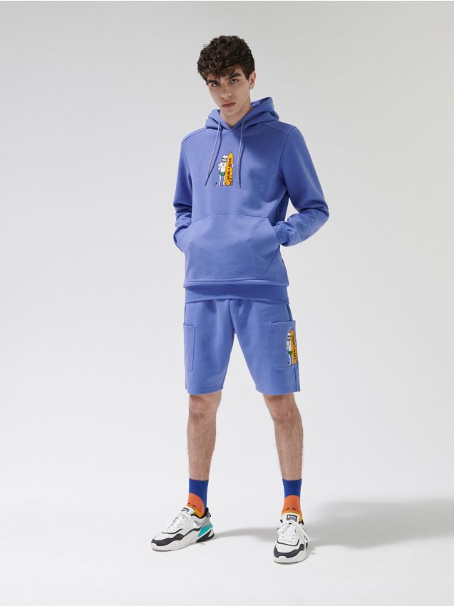 Pantaloni scurți cu imprimeu - mov - YD535-45X - CROPP