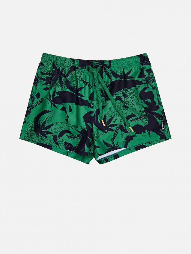 Swim shorts with print - green - YE014-77X - CROPP